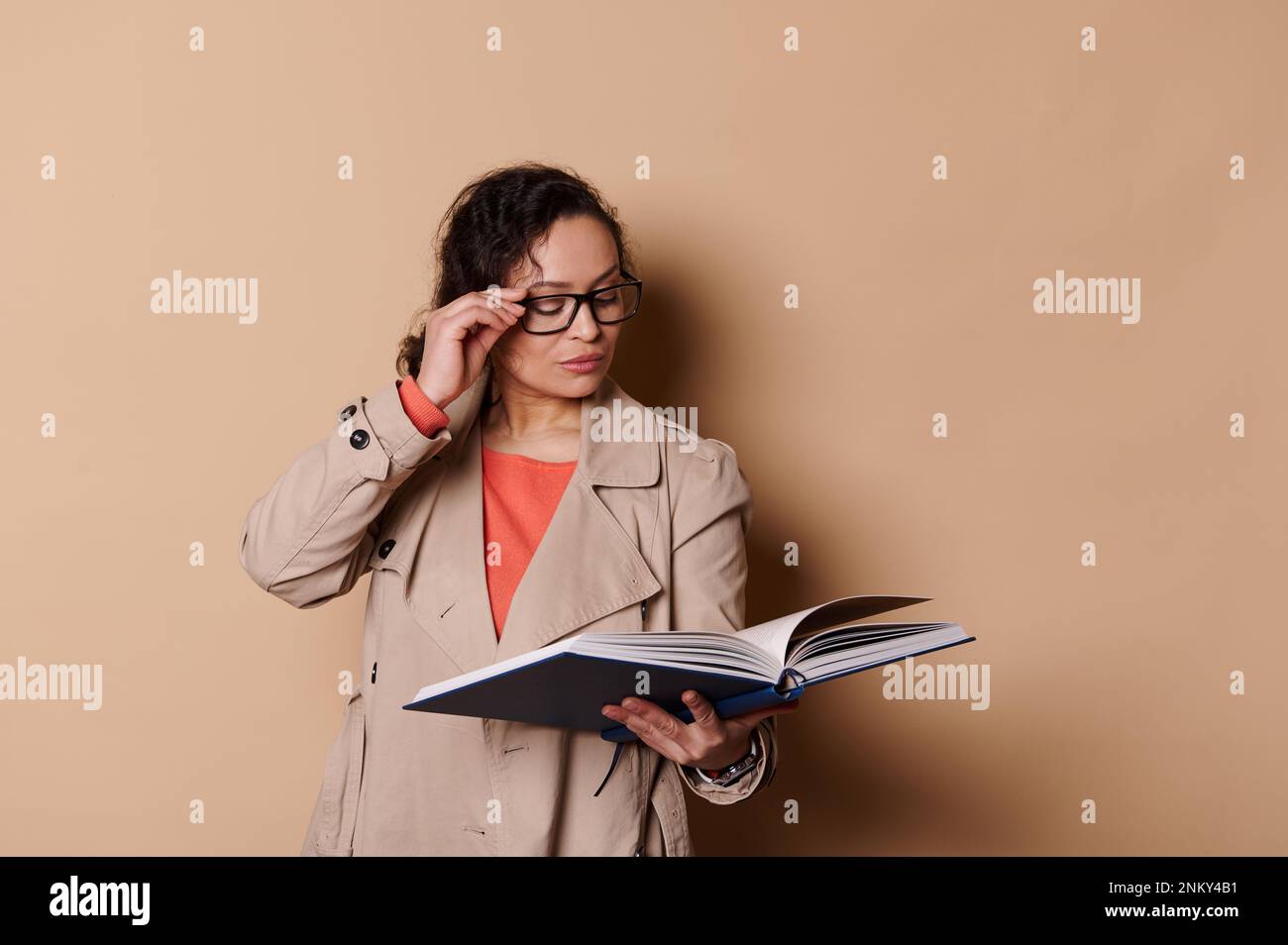 Waist-up portrait: strict female professor, teacher, educator or ...