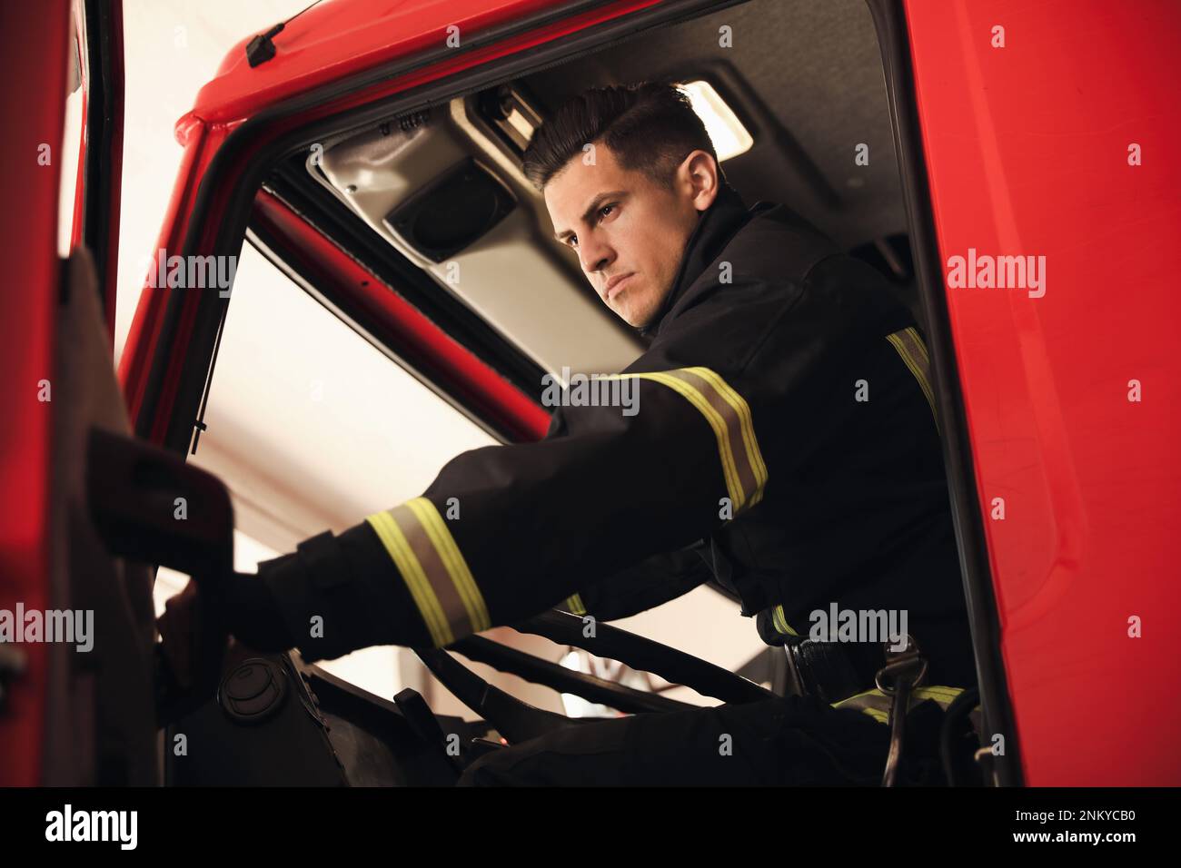 Fire truck sitting hi-res stock photography and images - Alamy