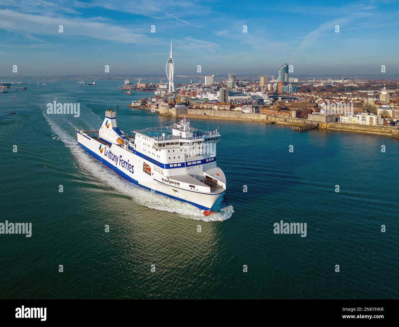Cotentin is a cross-Channel RO-RO ferry operated by Brittany Ferries. Stock Photo