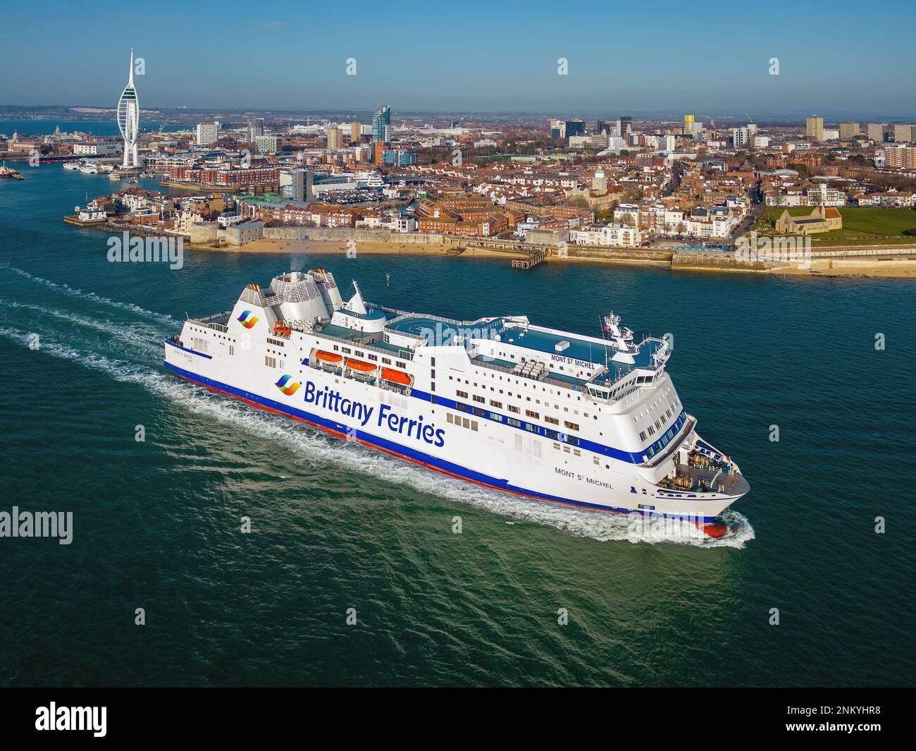 Mont St. Michel is a French cross-Channel ferry operated by Brittany Ferries. Stock Photo