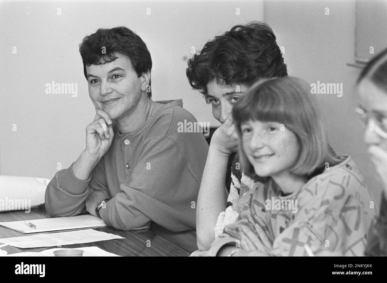 First Professor of Women's Studies Dr. Monika Triest, at work at the University of Amsterdam ca. 1985 Stock Photo