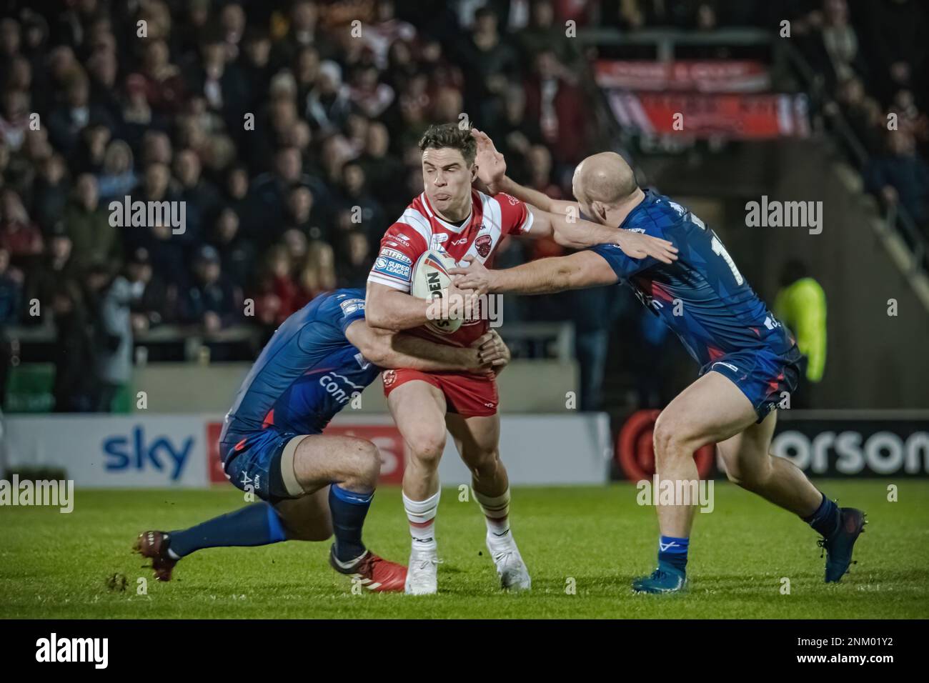 Salford Red Devils v Hull KR, AJ Bell Stadium, Salford, England. 23rd February 2023. Betfred Super League; Credit Mark Percy/Alamy Stock Photo. Stock Photo