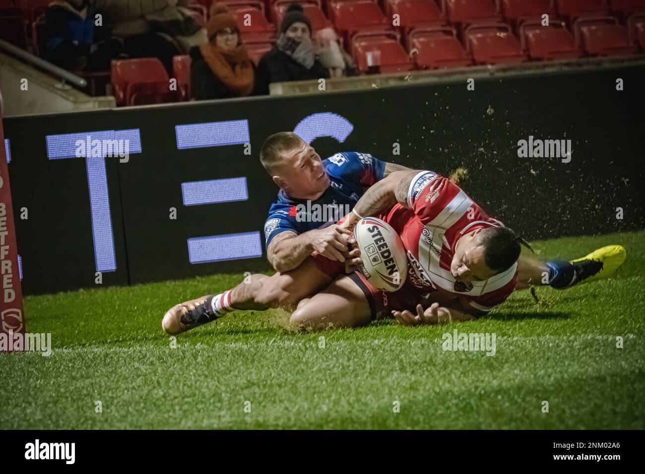 Salford Red Devils v Hull KR, AJ Bell Stadium, Salford, England. 23rd February 2023. Betfred Super League; Credit Mark Percy/Alamy Stock Photo. Stock Photo