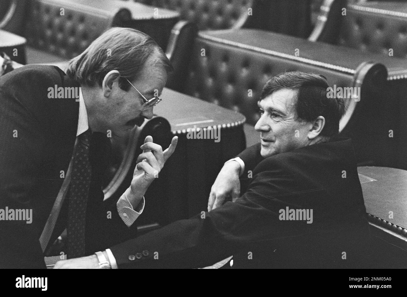House of Representatives, debate on Strategic Defense Initiative (Star Wars), Relus ter Beek (l) and Joep de Boer ca. 1985 Stock Photo