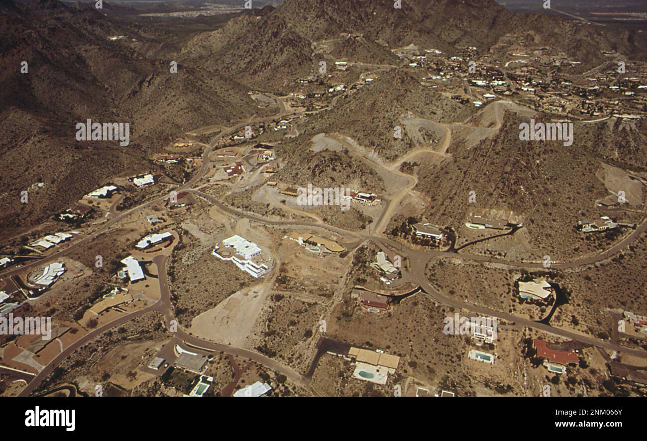 1970s America: North Mountains - a rapidly developing area in Arizona ca. 1972 Stock Photo