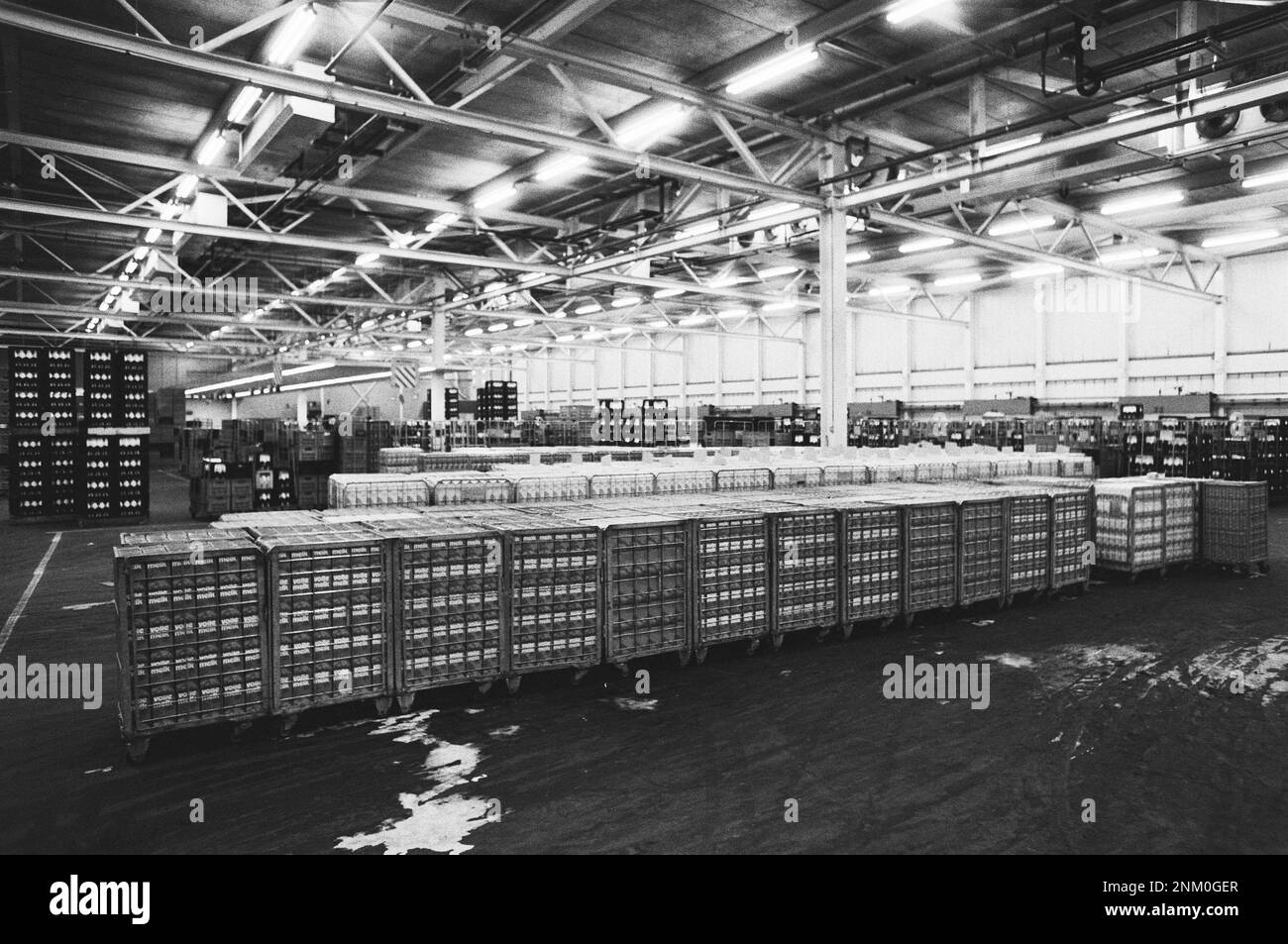 Milk drivers CMC Melkunie in Amsterdam on strike; large quantities of milk that is not transported ca. January 8, 1980 Stock Photo