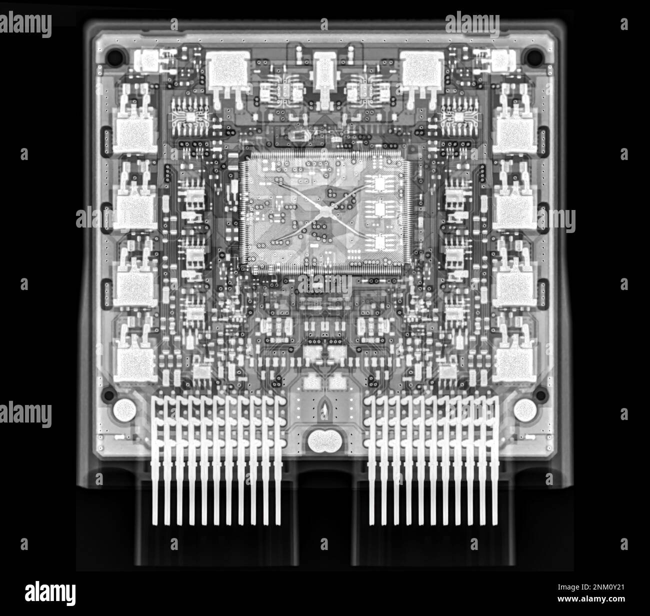 Xray image of mother board of engine control unit or ECU in Motorcycle