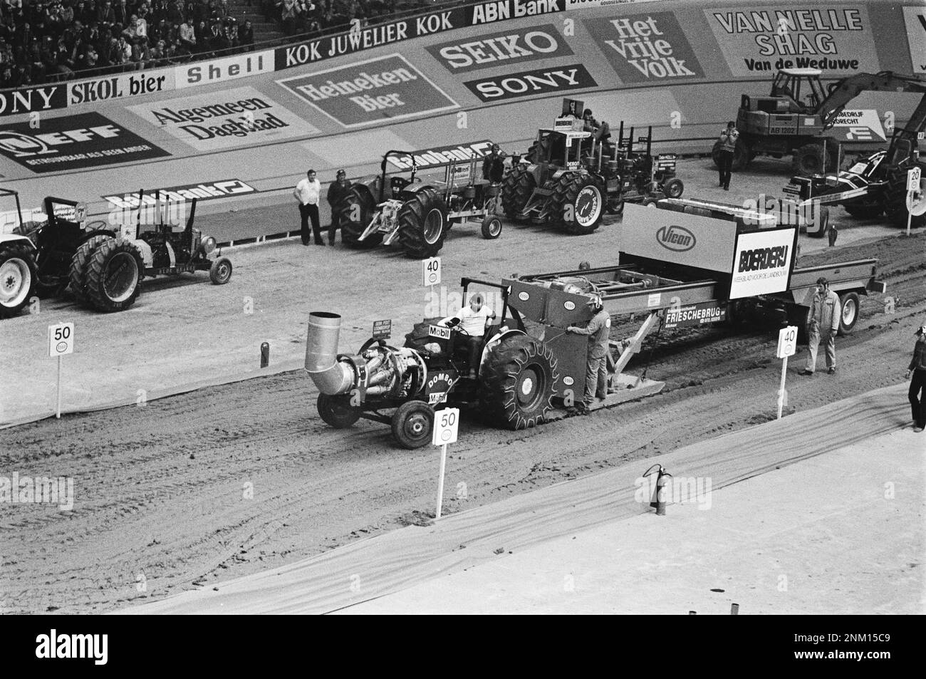 Netherlands History European Indoor tractor pulling competitions in Ahoy Rotterdam; tractor