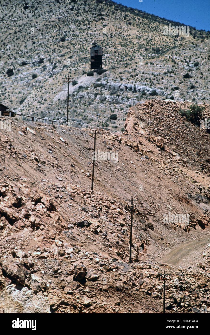 1970s America: Phelps Dodge Corp.'s abandoned mine tower at the ...