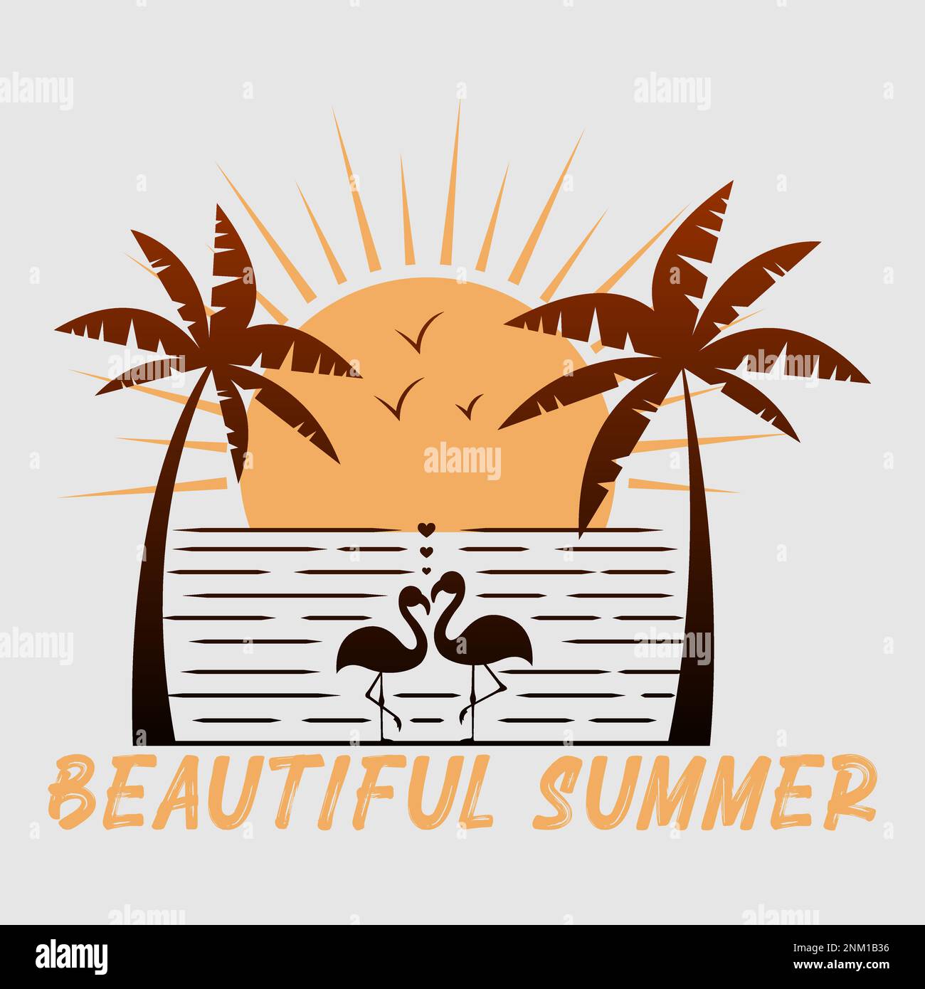Beautiful Summer. Summer theme illustration. Editable, vector illustration. Stock Vector