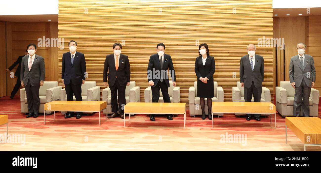 Japan's Prime Minister Fumio Kishida attends a cabinet meeting at the ...