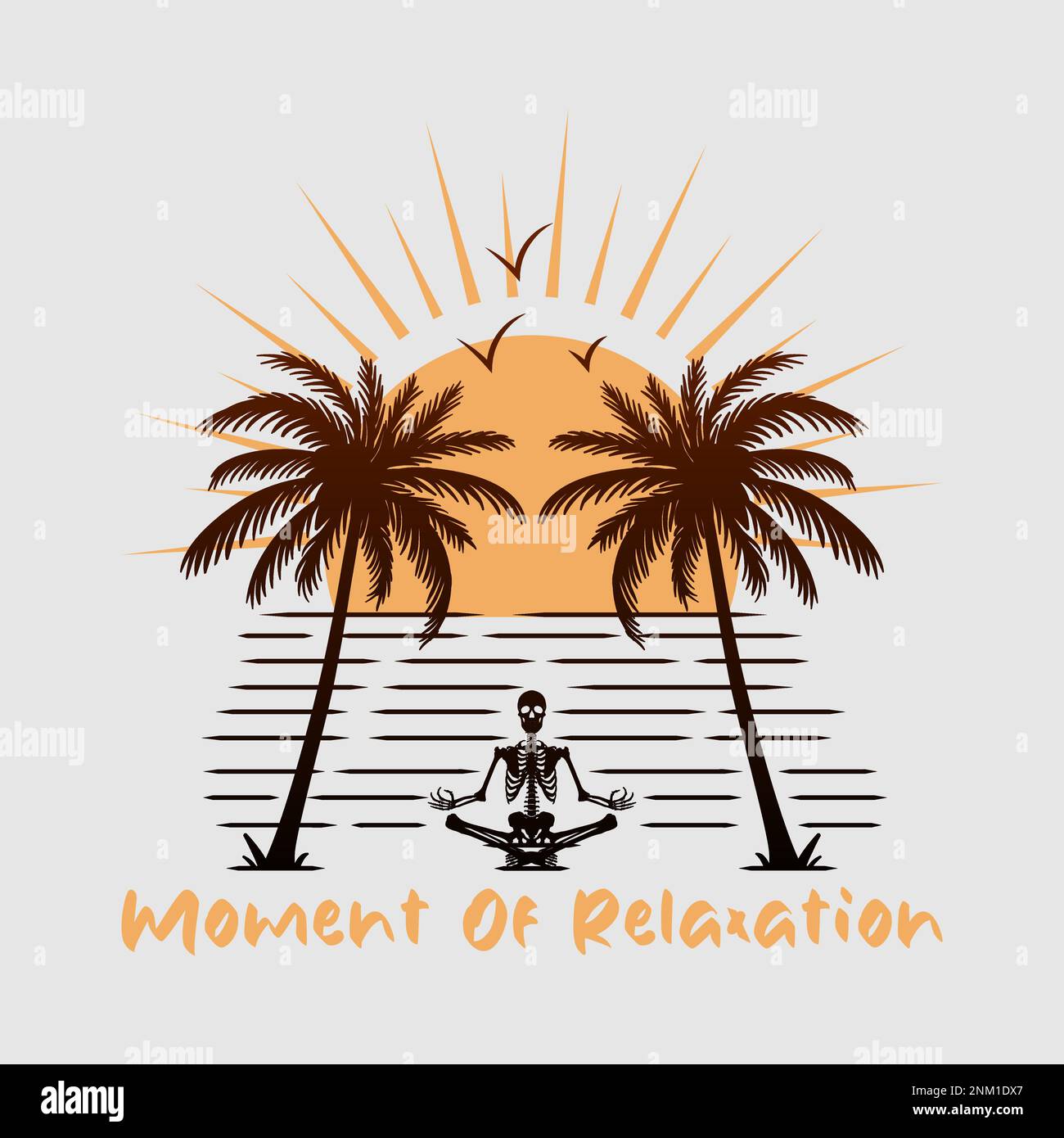 Moment of relaxation. Summer theme illustration. Editable, vector illustration. Stock Vector