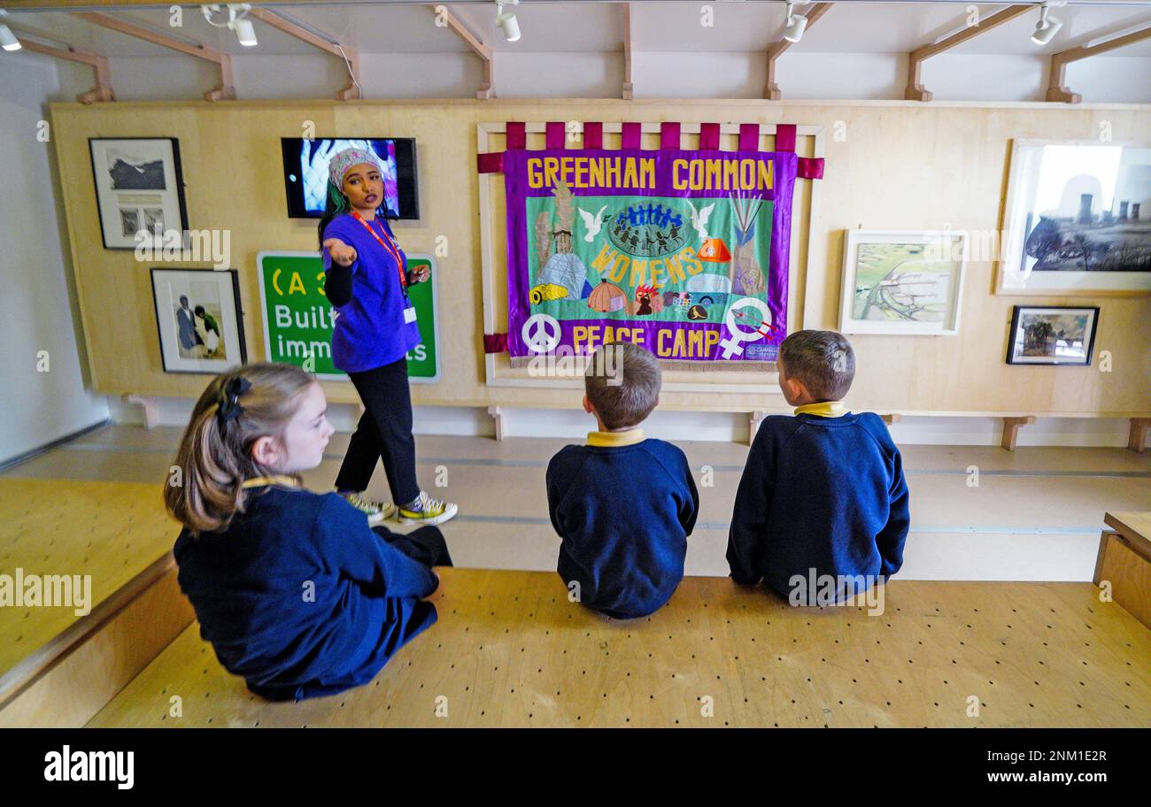 EDITORIAL USE ONLY School children attend the launch in Liverpool of