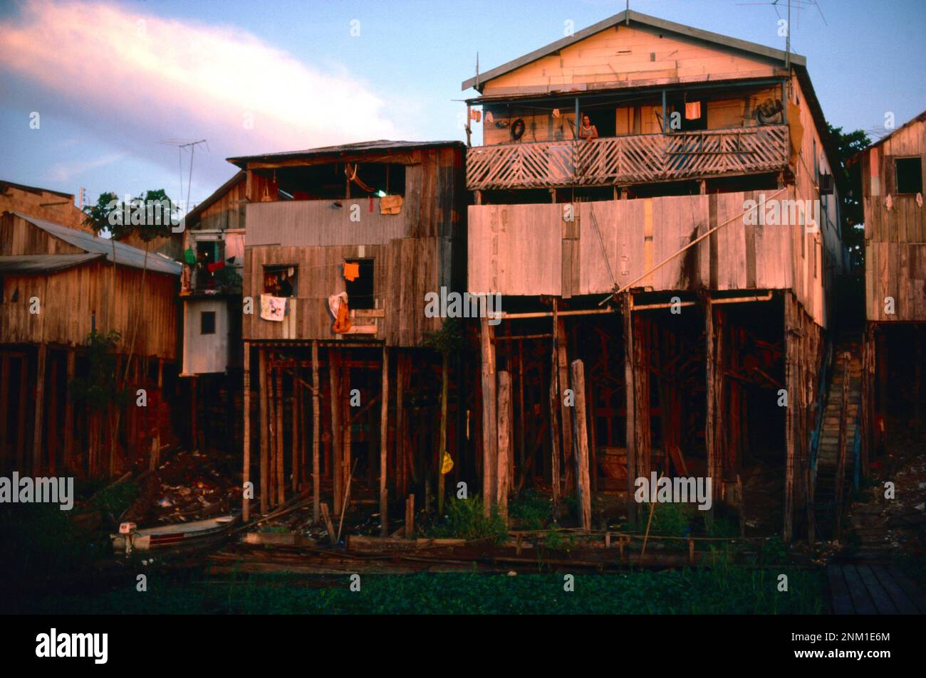 Waterfront houses, Manaus, Amazonas, Brazil (1985 Stock Photo Alamy