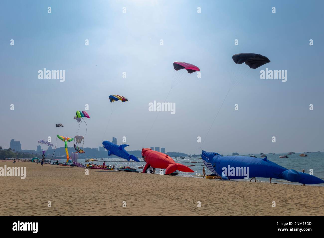 Chonburi, Thailand February 24, 2023 Pattaya Kite on the Beach 2023