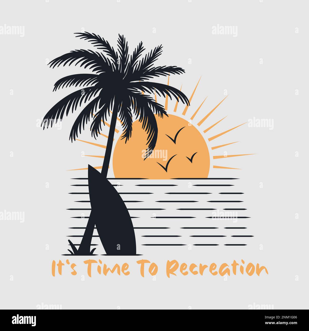 It's time to recreation. Summer theme design illustration. Editable ...