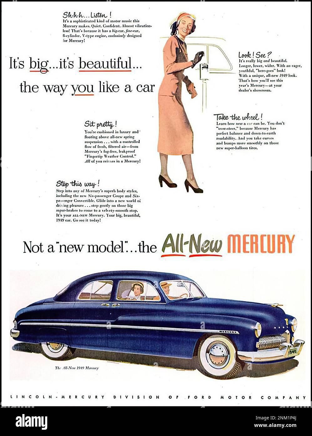 MERCURY 1949 - 01 - Vintage car advertising Stock Photo