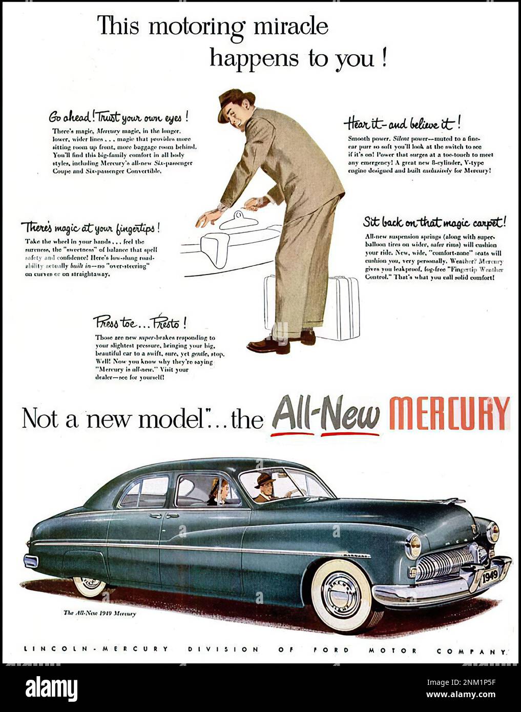 MERCURY 1949 - 02 - Vintage car advertising Stock Photo