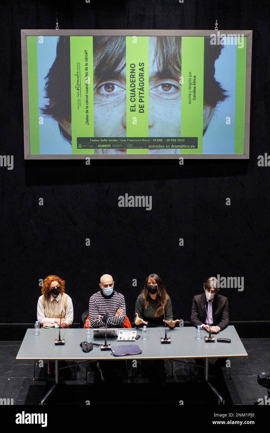 (L-R) The actress, Nuria Mencía, the director of the Centro Dramático ...