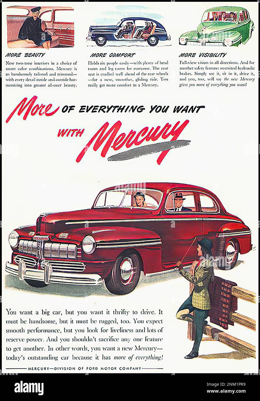 MERCURY (1946) - 06 - Vintage car advertising Stock Photo