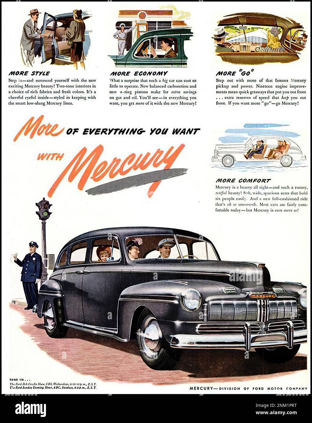 MERCURY (1946) - 05 - Vintage car advertising Stock Photo
