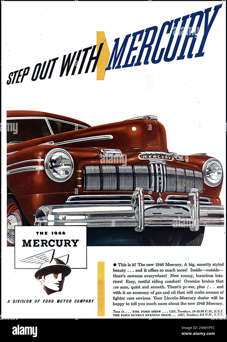 MERCURY (1946) - 09 - Vintage car advertising Stock Photo