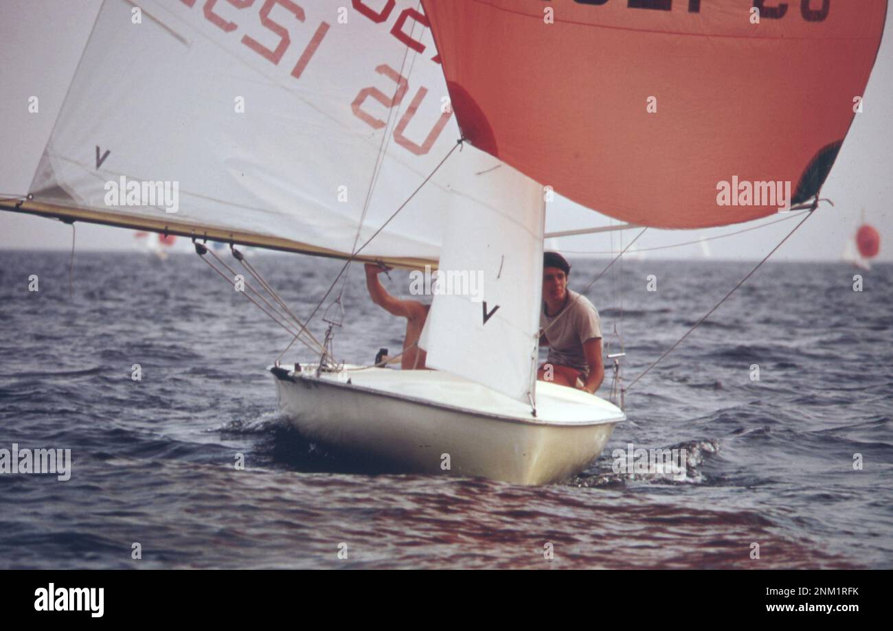 1970s Sailing Photos Running before the wind on Chesapeake Bay in the