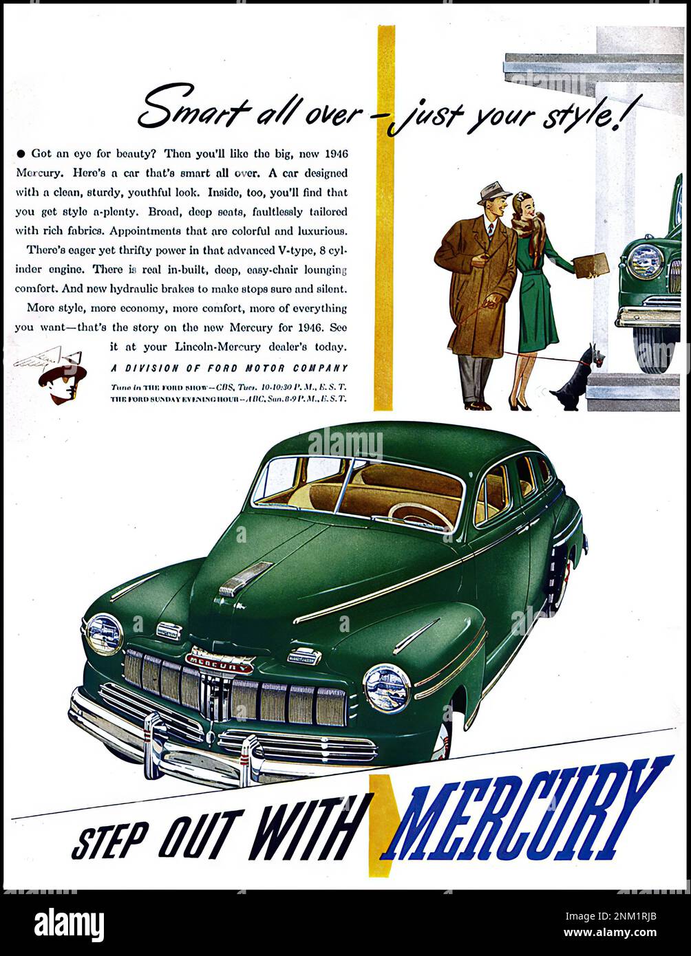 MERCURY (1946) - 02 - Vintage car advertising Stock Photo