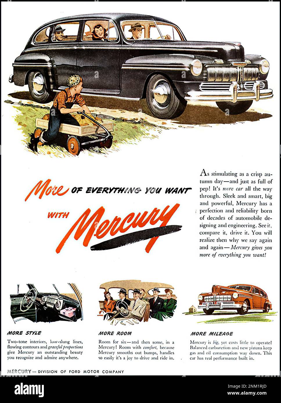 MERCURY (1946) - 04 - Vintage car advertising Stock Photo