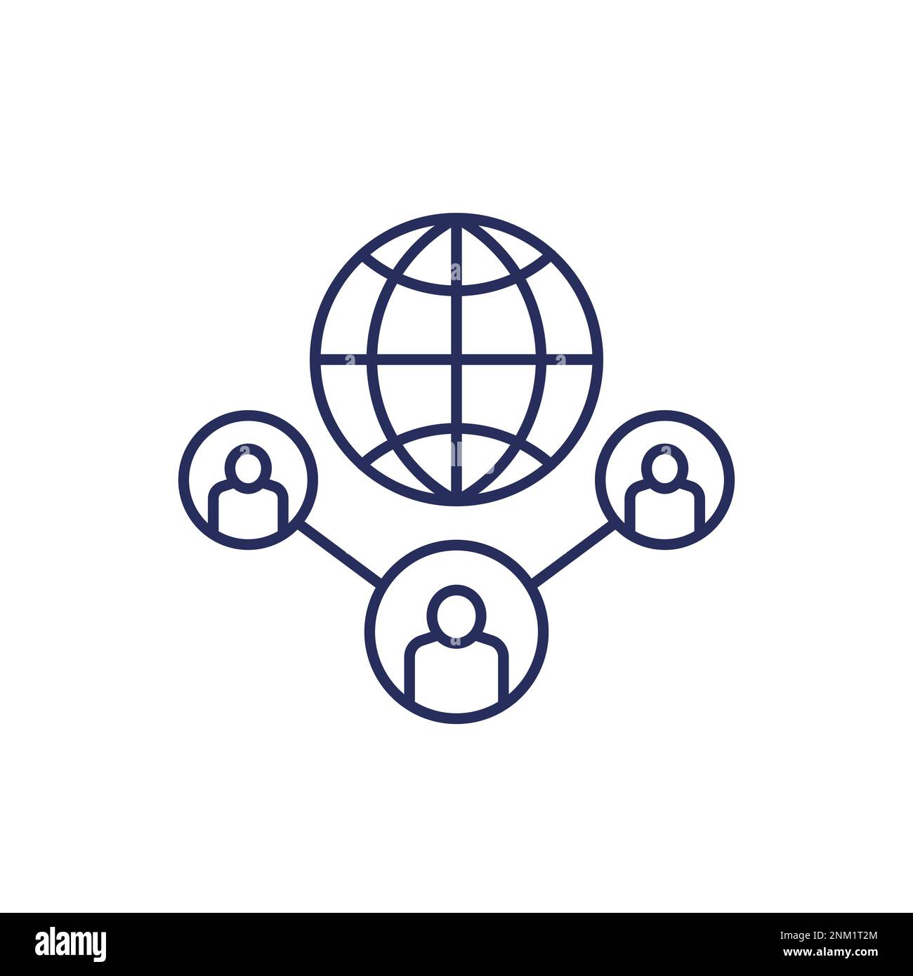 outsourcing line icon with people Stock Vector