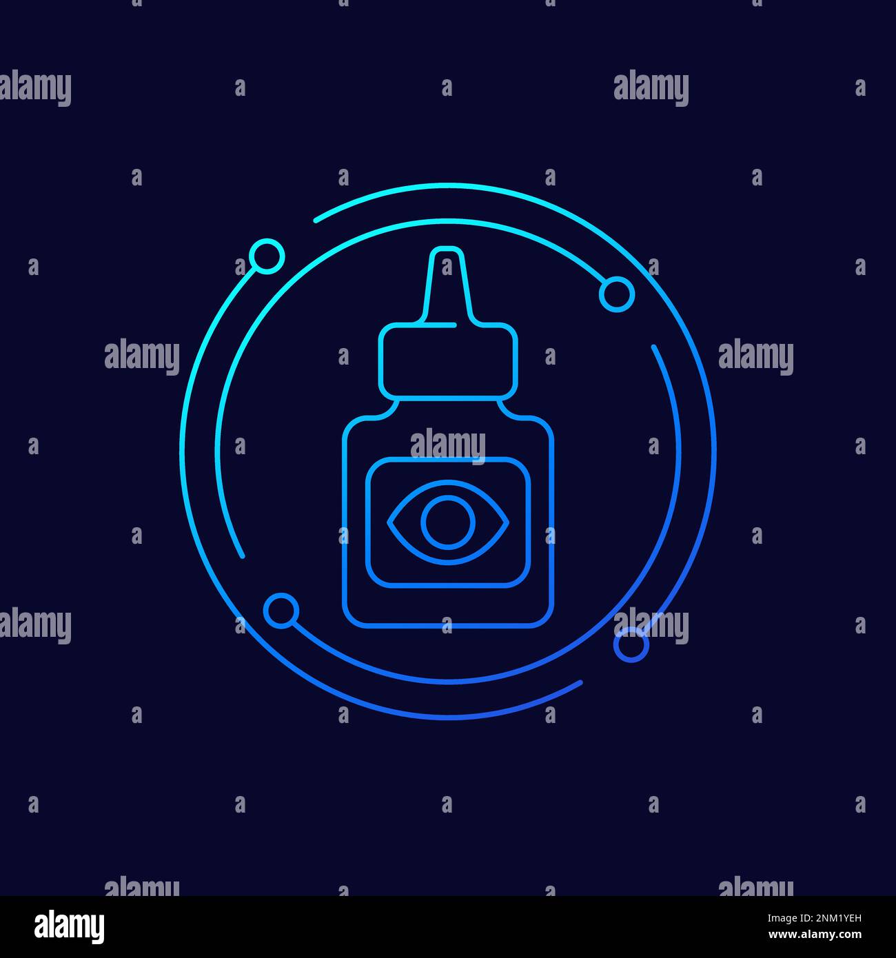 Eye drops icon with a dropper, linear design Stock Vector