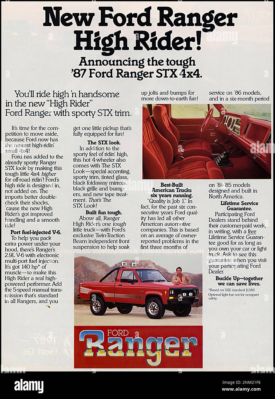 FORD Ranger STX 4x4 (1987) - Vintage car advertising Stock Photo - Alamy