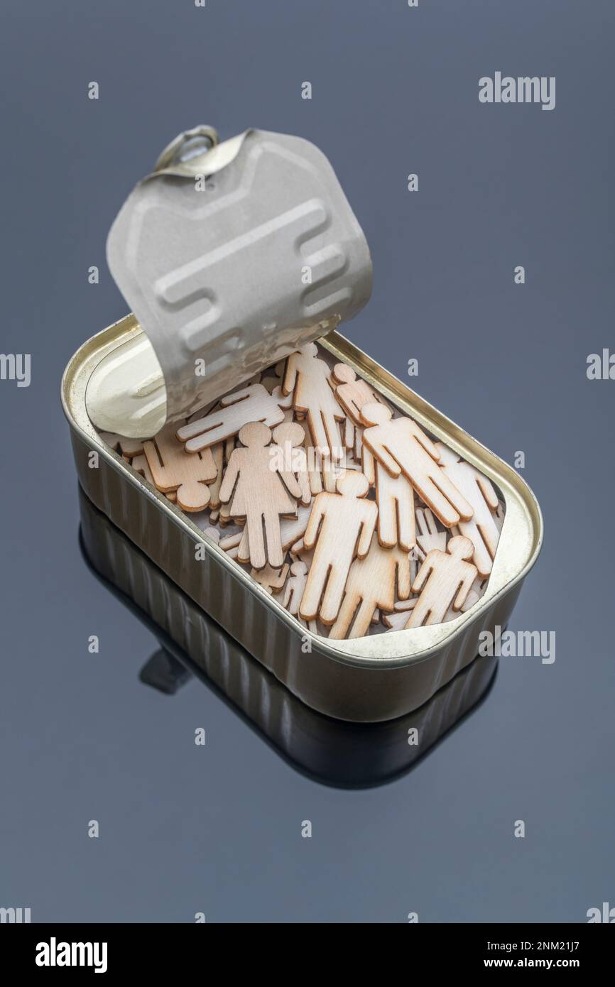 People squashed together hires stock photography and images Alamy