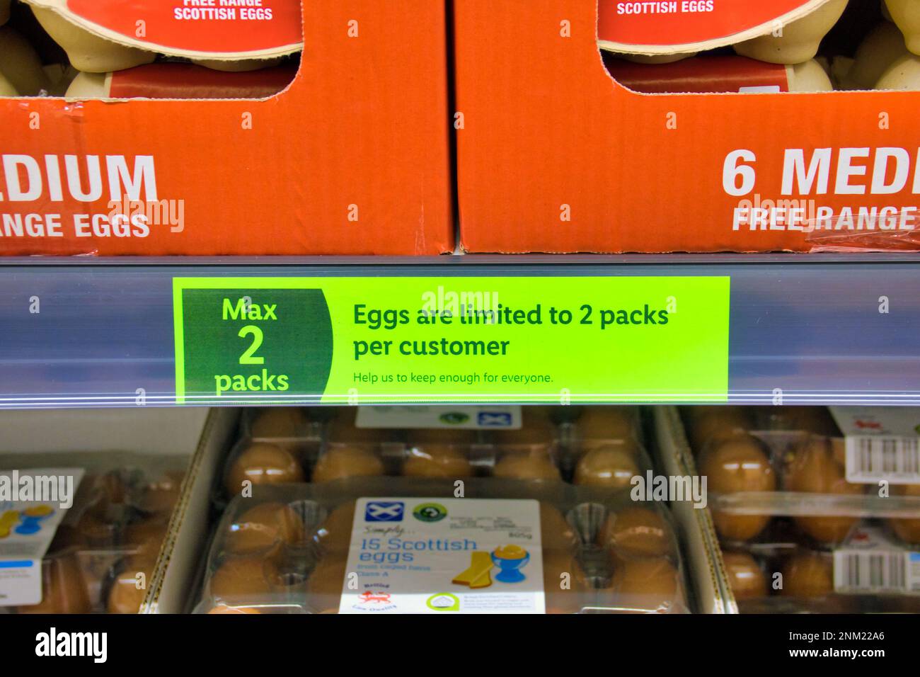 Glasgow, Scotland, UK 24th February, 2023. eggs Lidl egg and tomato