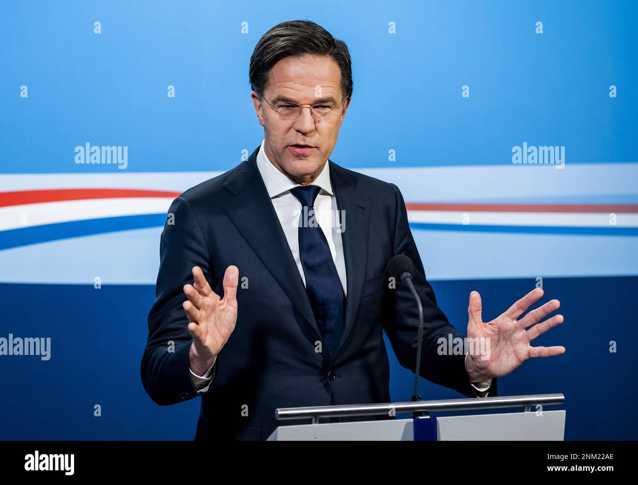 THE HAGUE - Prime Minister Mark Rutte during the press conference after ...
