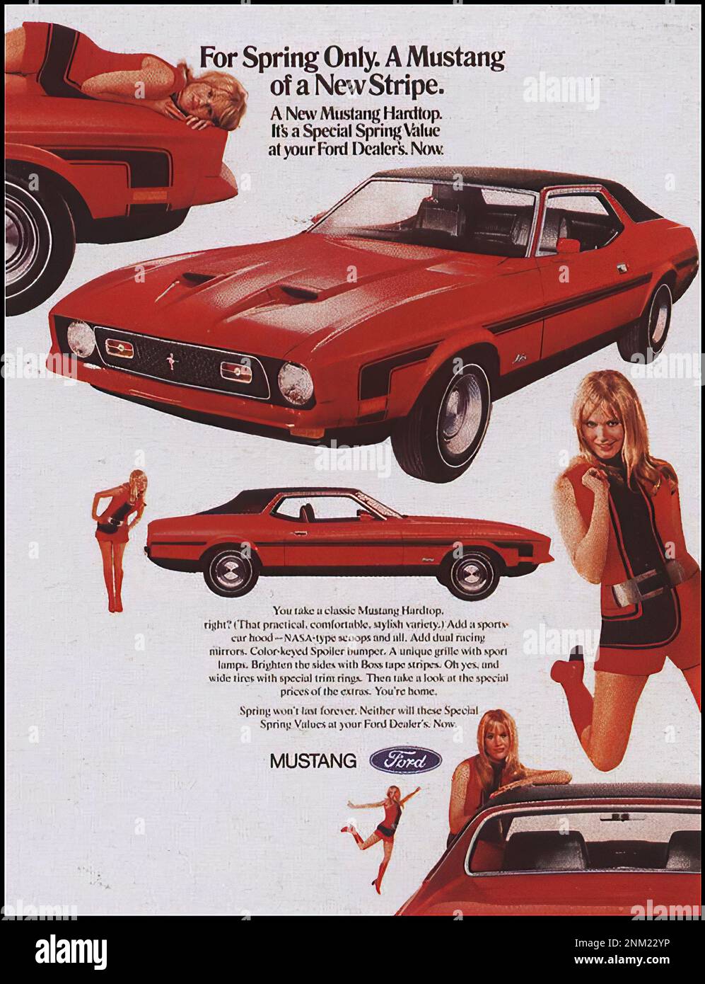 FORD Mustang (1971) - Vintage car advertising Stock Photo