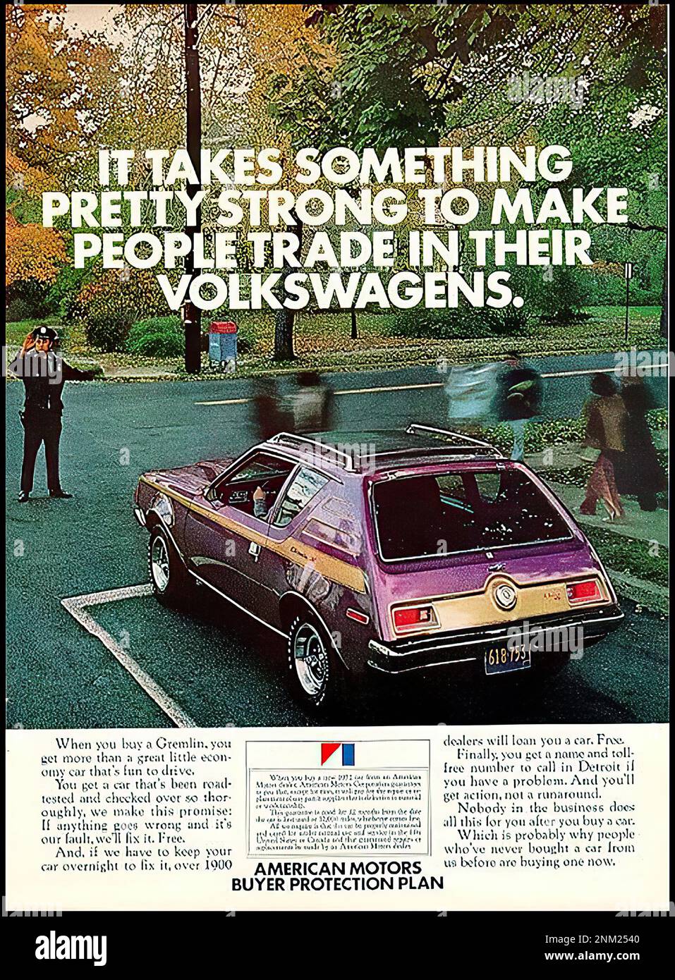 AMC Gremlin (1972) - Vintage car advertising Stock Photo