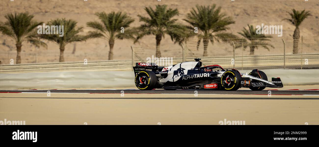 BAHRAIN - 24/02/2023, Nyck de Vries (AlphaTauri) during the second day of testing at the Bahrain International Circuit ahead of the start of the Formula 1 season. ANP SEM VAN DER WAL netherlands out - belgium out Credit: ANP/Alamy Live News Stock Photo