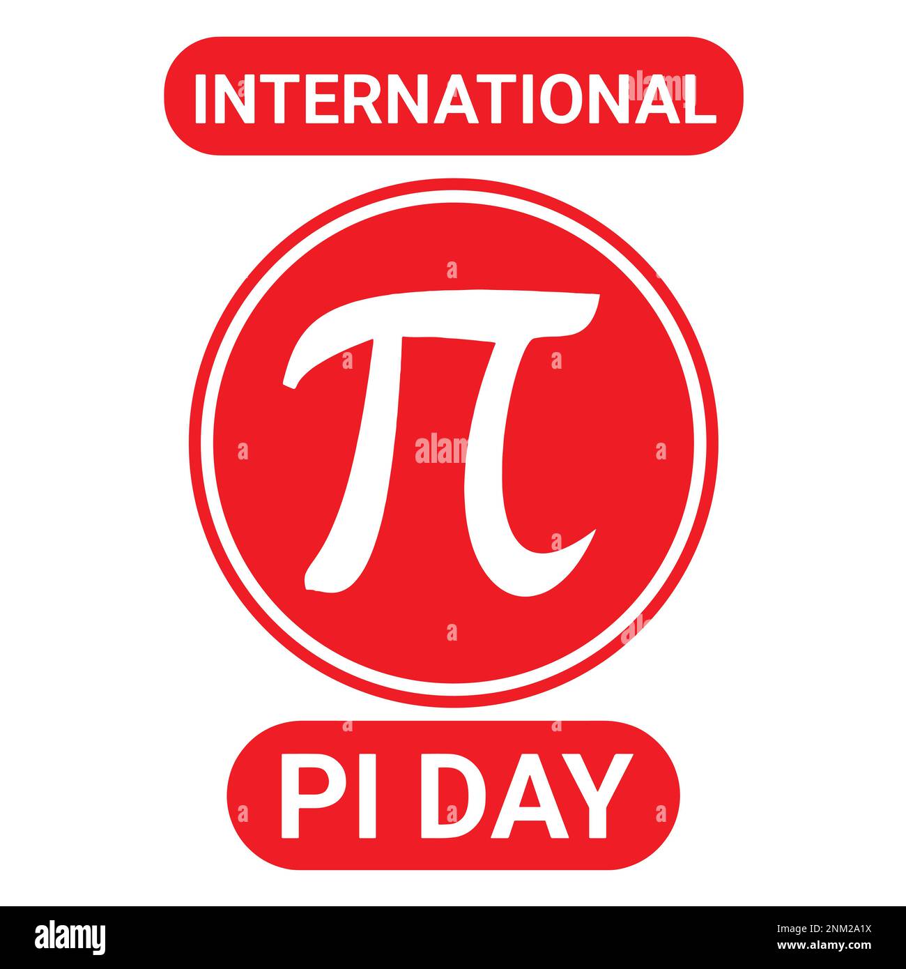 Vector illustration International Pi Day text with Pi Symbol isolated on white background