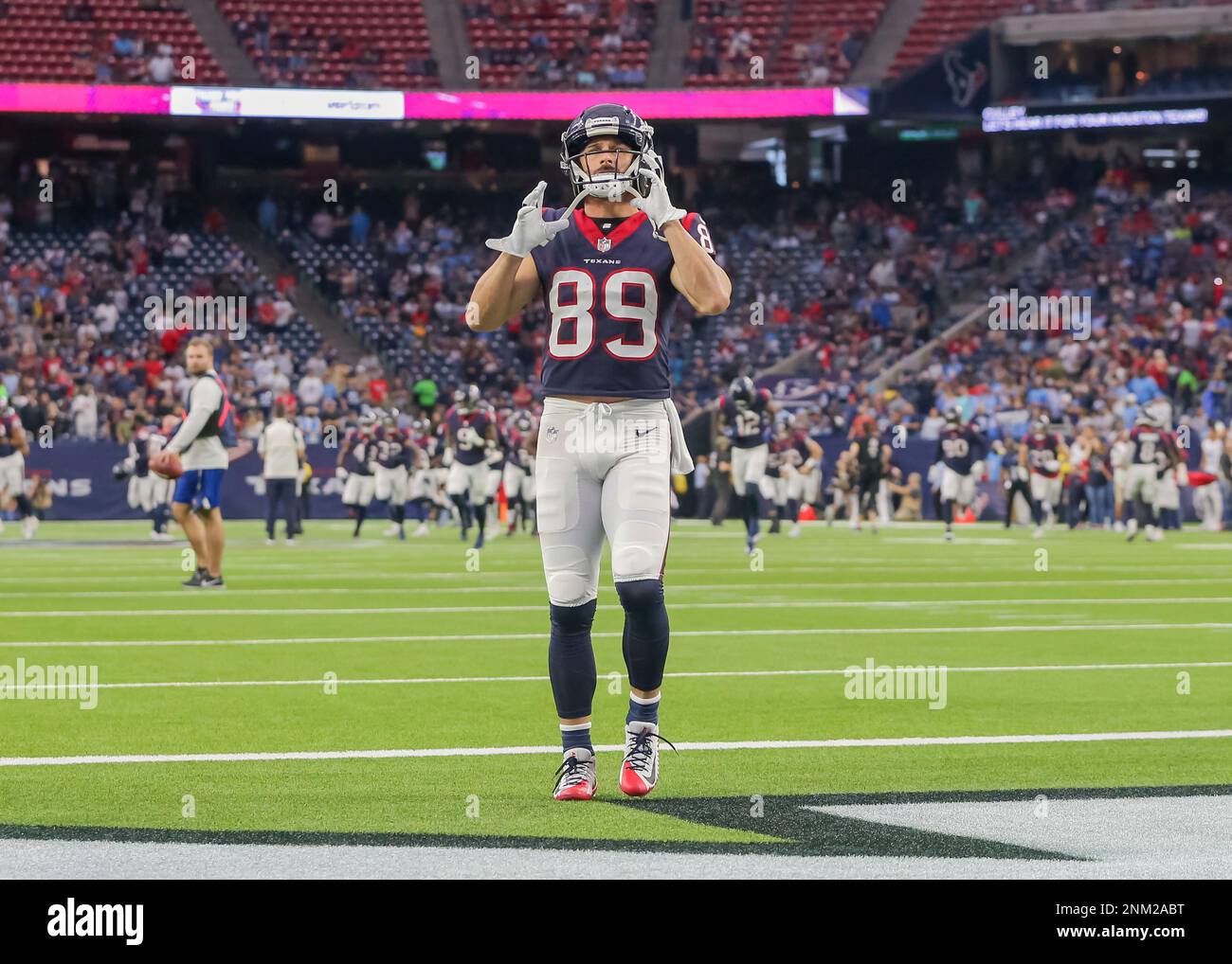 January 9, 2022: Tennessee Titans wide receiver Racey McMath (81) enters  the field prior to an NFL football game between the Tennessee Titans and  the Houston Texans at NRG Stadium in Houston