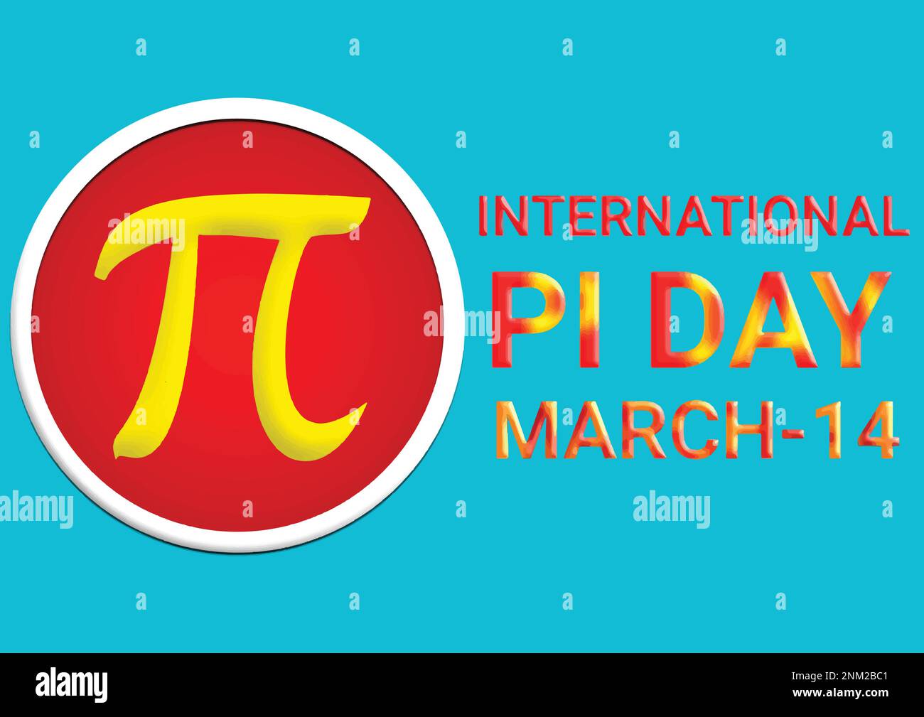 Happy National Pi Day. March 14. Holiday concept. Template for background, banner, card, poster with text inscription. Vector illustration Stock Vector