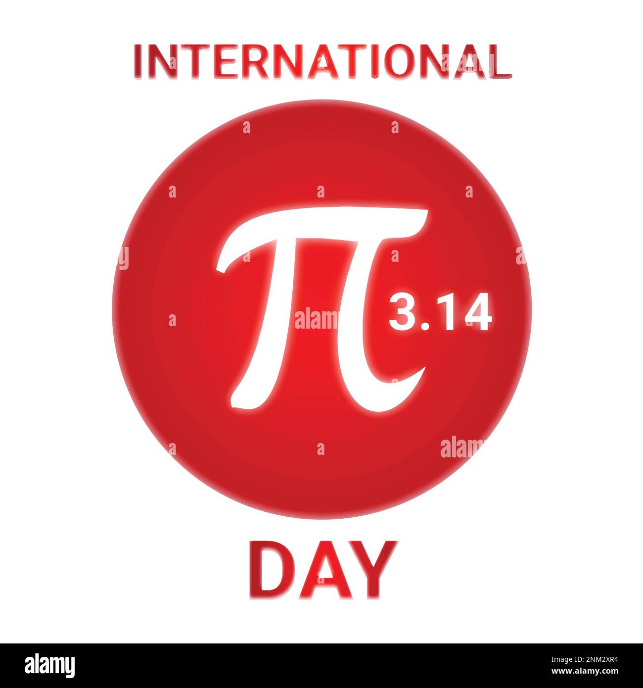 Vector Illustration of the International Pi Day symbol on white background. Holiday concept. Template for background, banner, card, poster Stock Vector