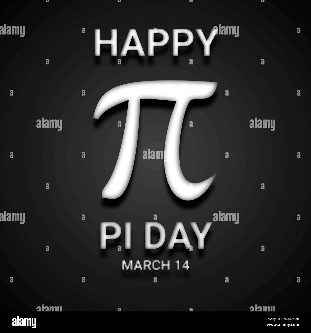 Happy Pi Day with Pi symbol on bright black background. March 14. Holiday concept. Template for background, banner, card, poster. Vector illustration Stock Vector