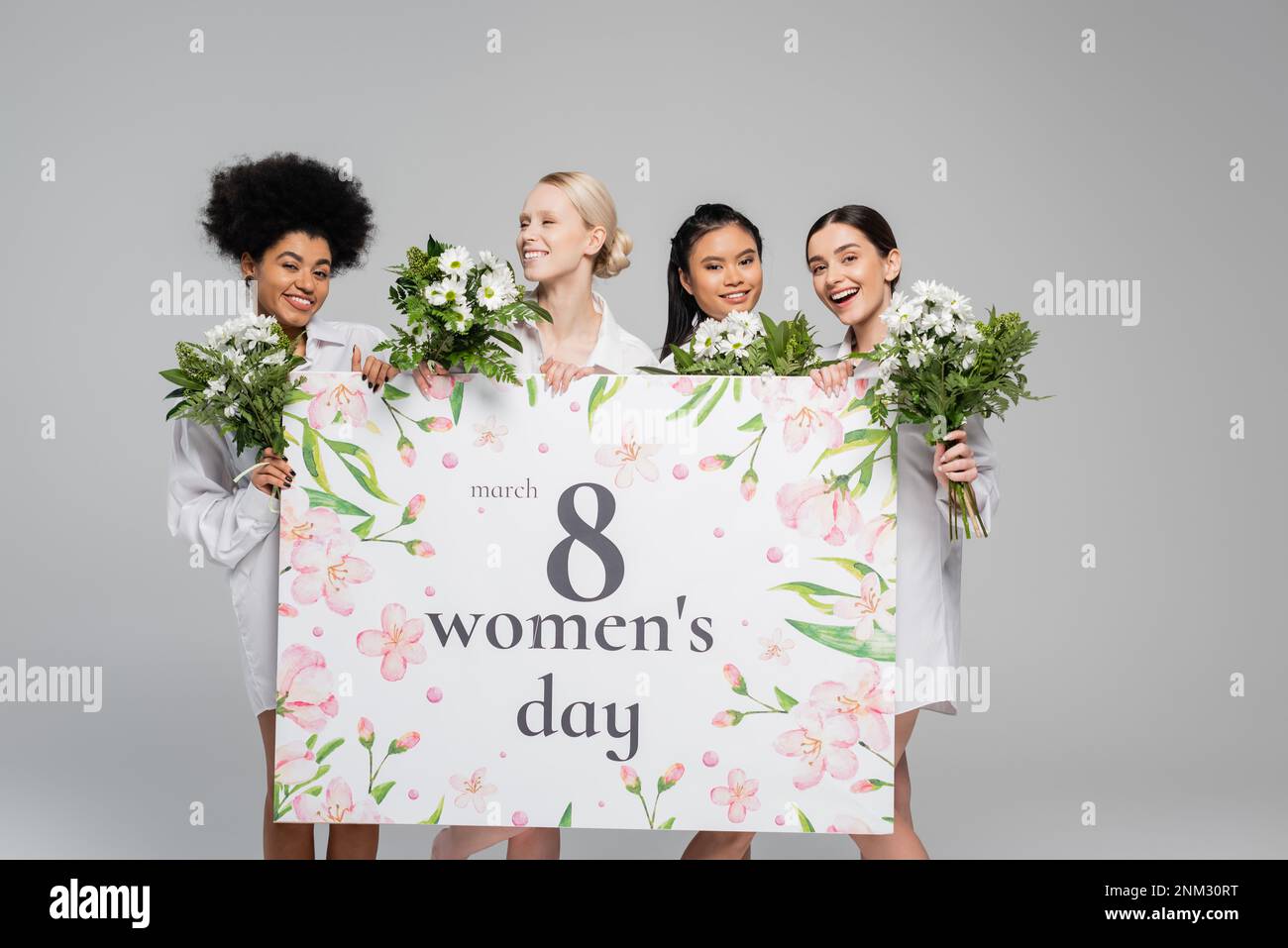 Happy womens day card interracial hi-res stock photography and images ...