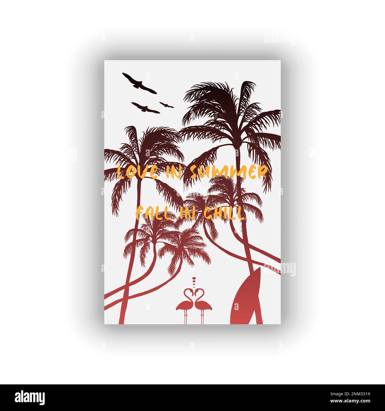 Love in summer, fall in chill. Summer theme illustration. Editable ...