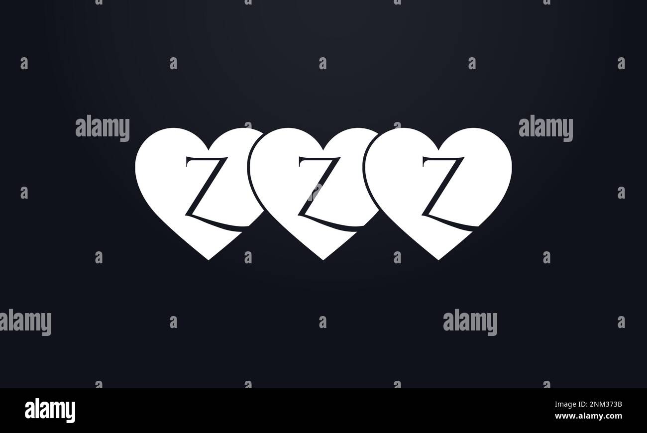 Colorful three hearts shape. Triple heart sign letters. Valentine icon