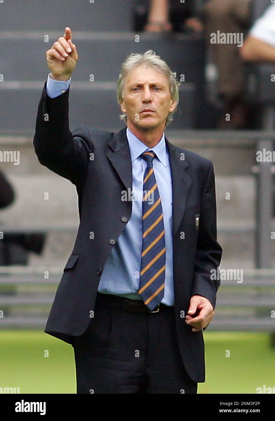 Argentina coach Jose Pekerman.  At the 2006 FIFA World Cup where Germany passed through to the semi final with a win in penalty kicks over Argentina a Stock Photo