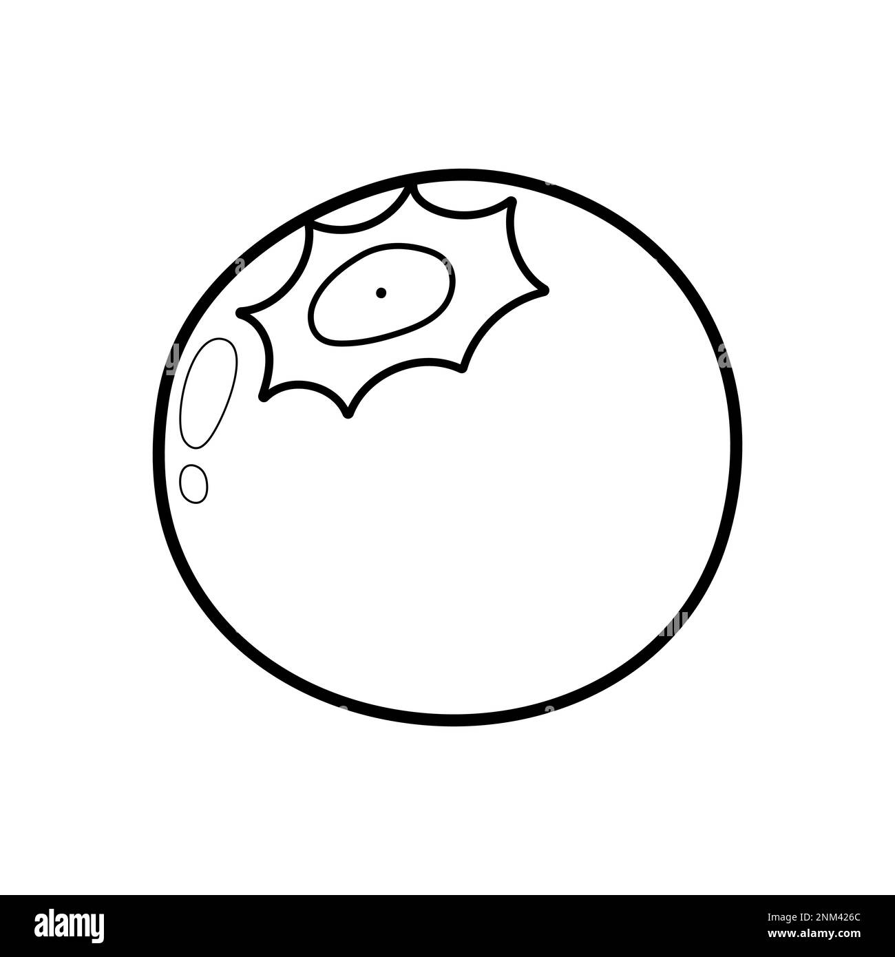 Blueberry coloring page for adults and kids. Black and white print with berry Stock Vector