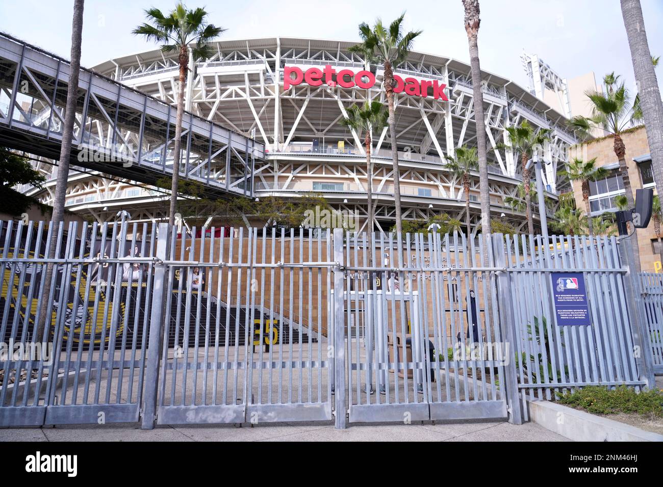Closed and locked gates at Petco Park, Saturday, Dec. 25, 2021 in San