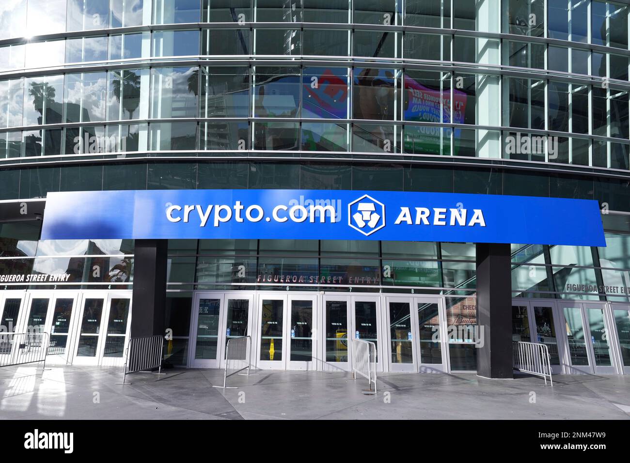 Crypto.com Arena signage is seen at the Staples Center, Friday, Dec. 24,  2021, in Los Angeles. The arena will officially be renamed as the Cryto.com  Arena on Christmas Day, Dec. 25, 2021. (